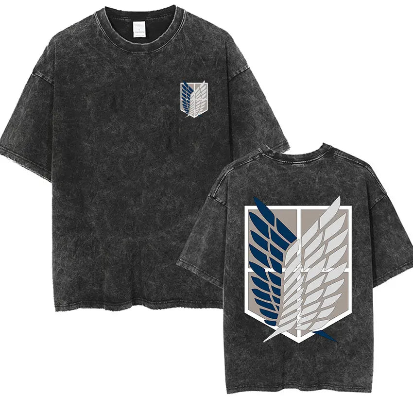 T-shirt Attack on Titan vintage coton