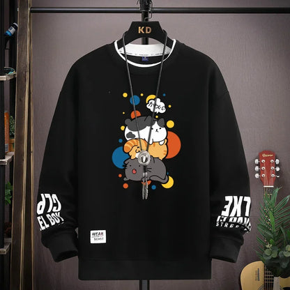 Cartoon Cat Print Sweatshirt