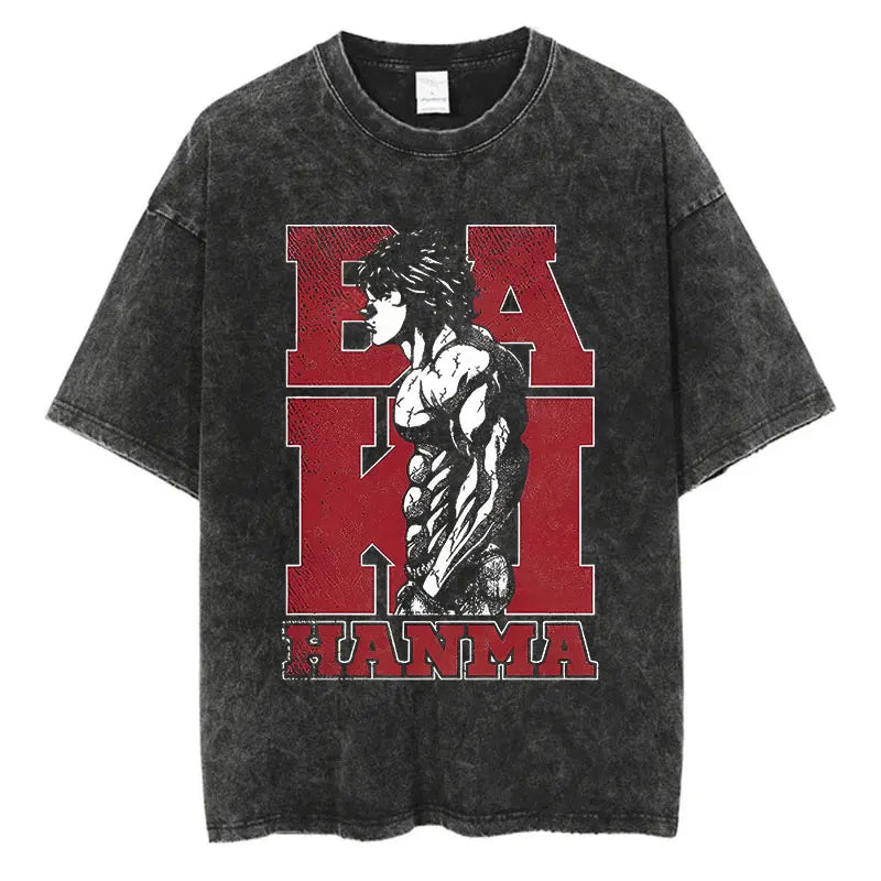 T-shirt Baki Hanma coton vintage
