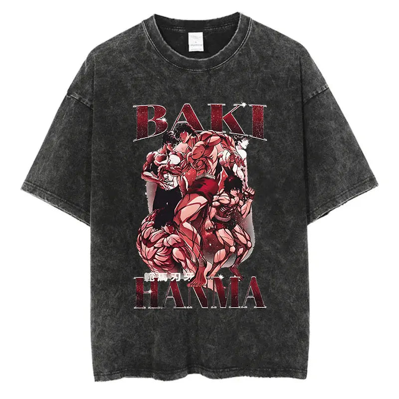 T-shirt Baki Hanma coton vintage
