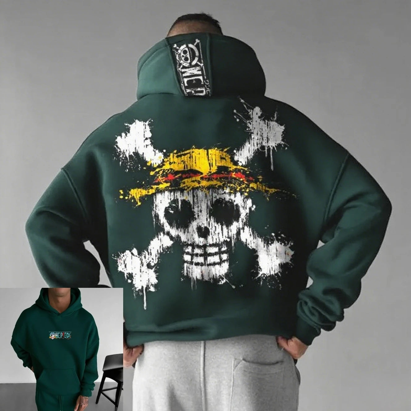 Sweat à capuche One Piece oversize