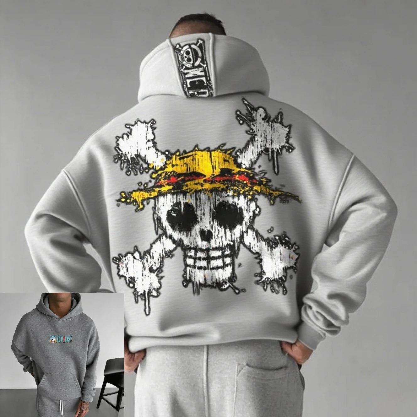 Sweat à capuche One Piece oversize