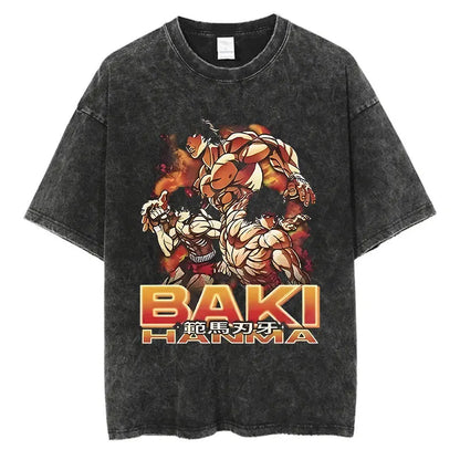 T-shirt Baki Hanma coton vintage