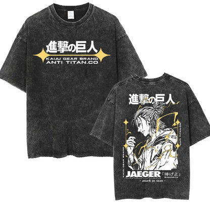 T-shirt Attack on Titan vintage coton