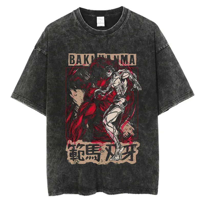 T-shirt Baki Hanma coton vintage