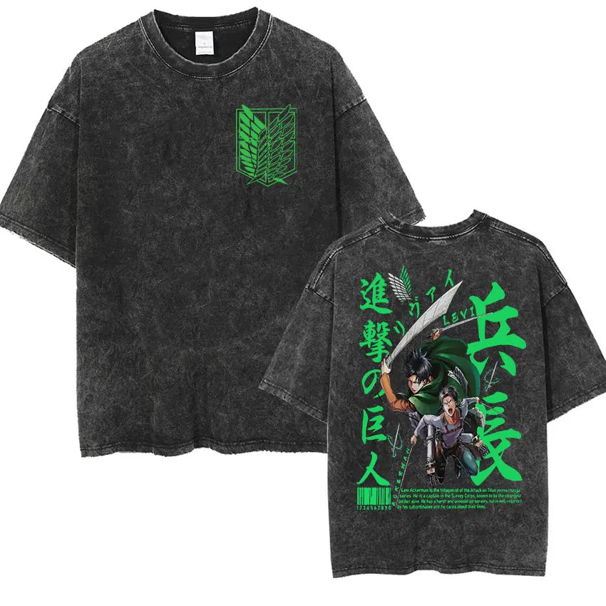 T-shirt Attack on Titan vintage coton