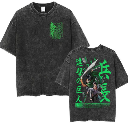 T-shirt Attack on Titan vintage coton