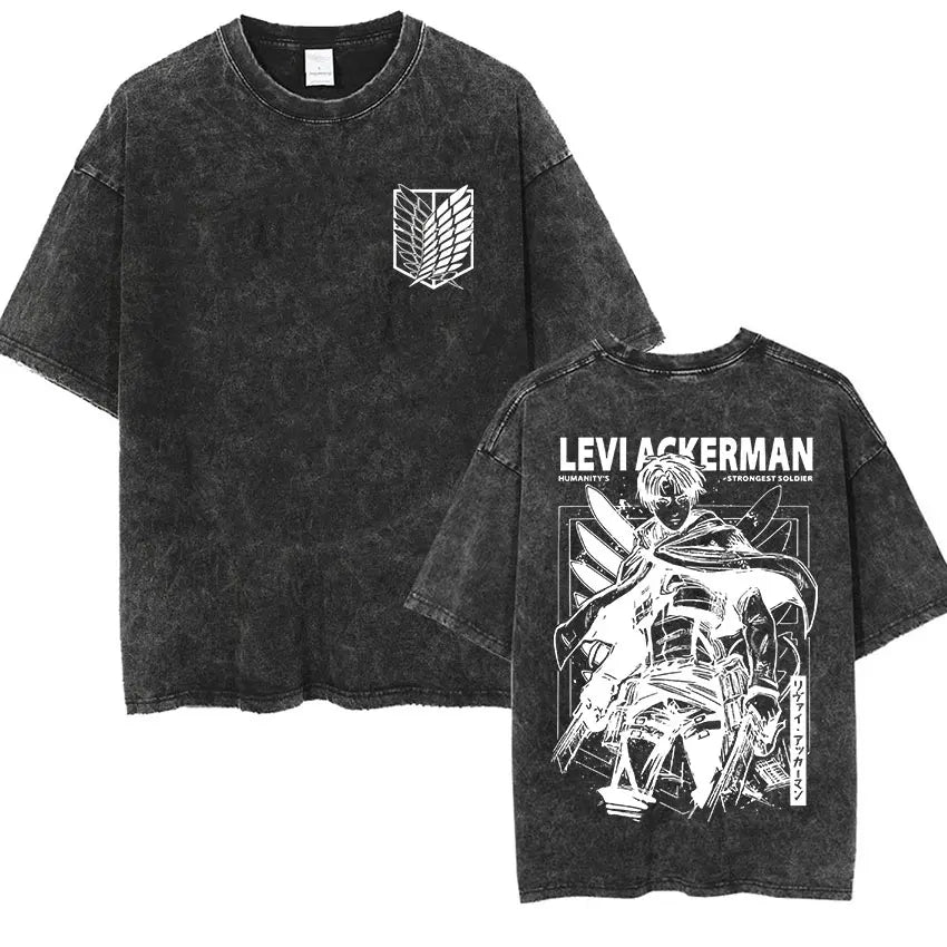 T-shirt Attack on Titan vintage coton