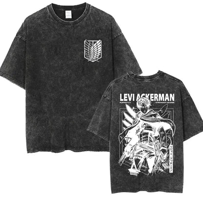 T-shirt Attack on Titan vintage coton