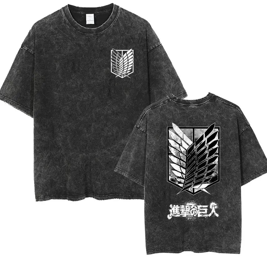 T-shirt Attack on Titan vintage coton