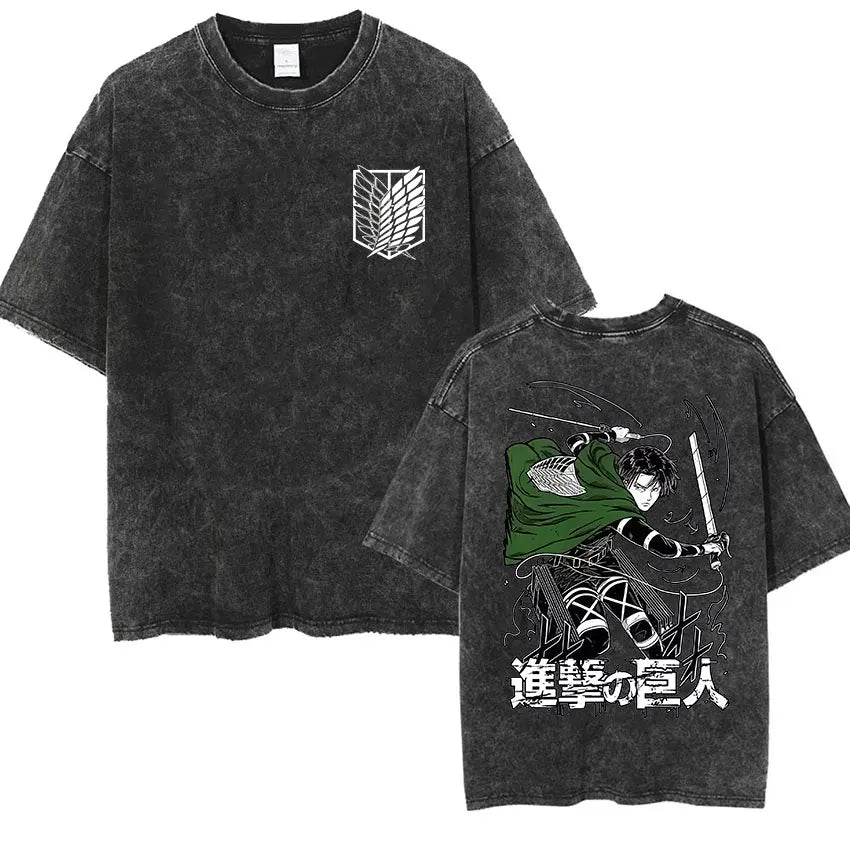 T-shirt Attack on Titan vintage coton