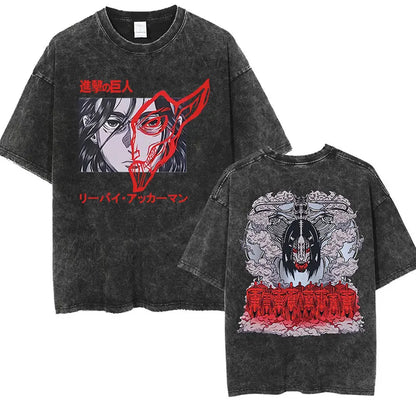 T-shirt Attack on Titan vintage coton