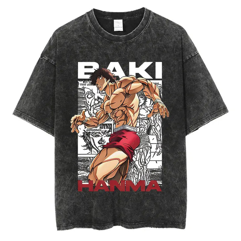 T-shirt Baki Hanma coton vintage