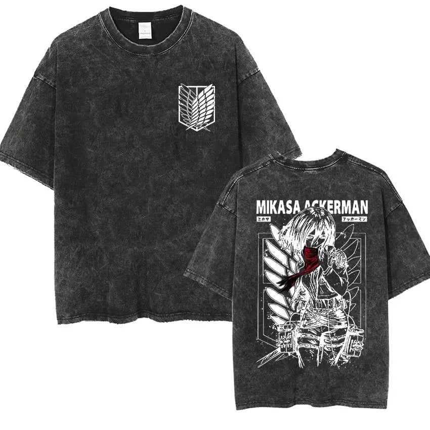 T-shirt Attack on Titan vintage coton