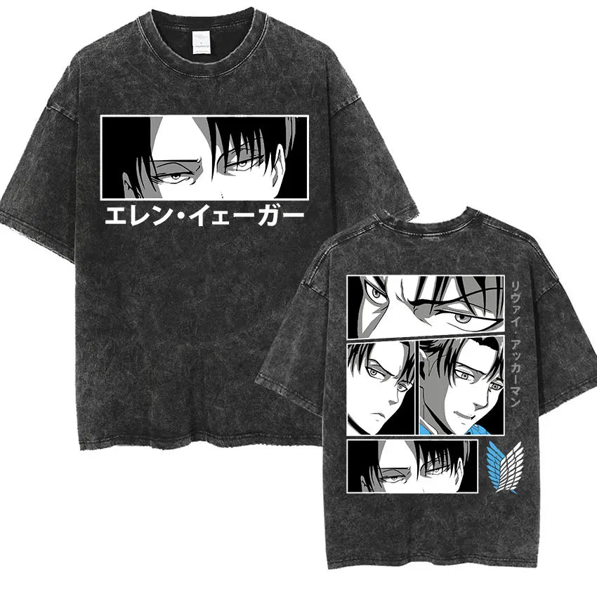 T-shirt Attack on Titan vintage coton