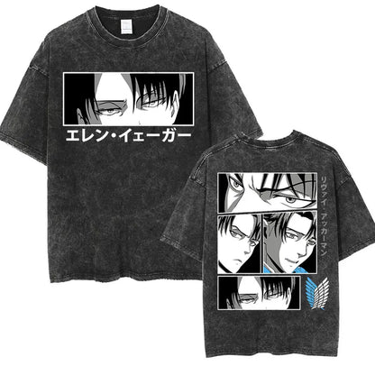 T-shirt Attack on Titan vintage coton