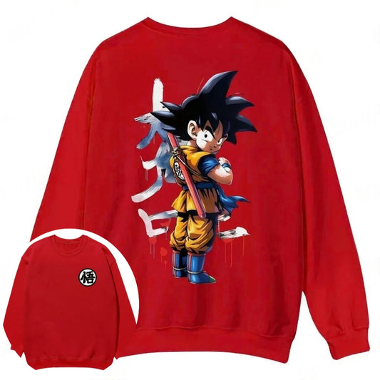 Dragon Ball Men's Sweatshirt Son Goku Anime Hoodie Spring Autumn Winter Boys Children's Cotton Long-sleeved Parent-Child Outfit