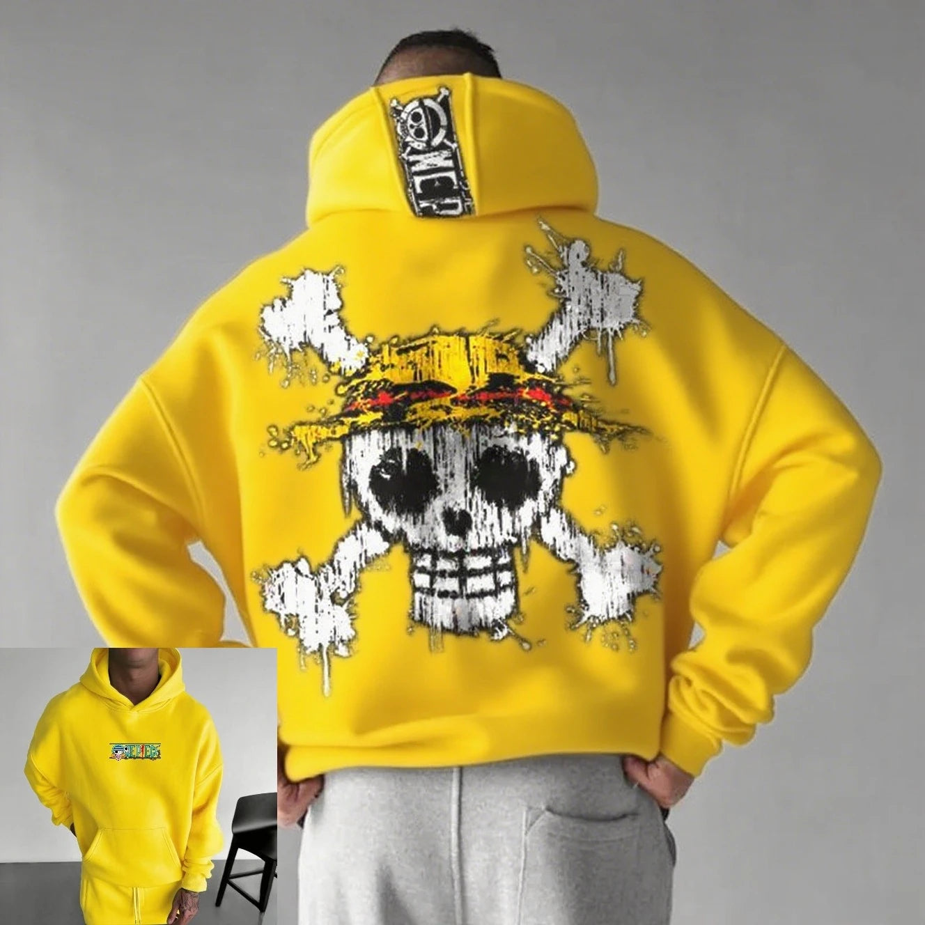 Sweat à capuche One Piece oversize