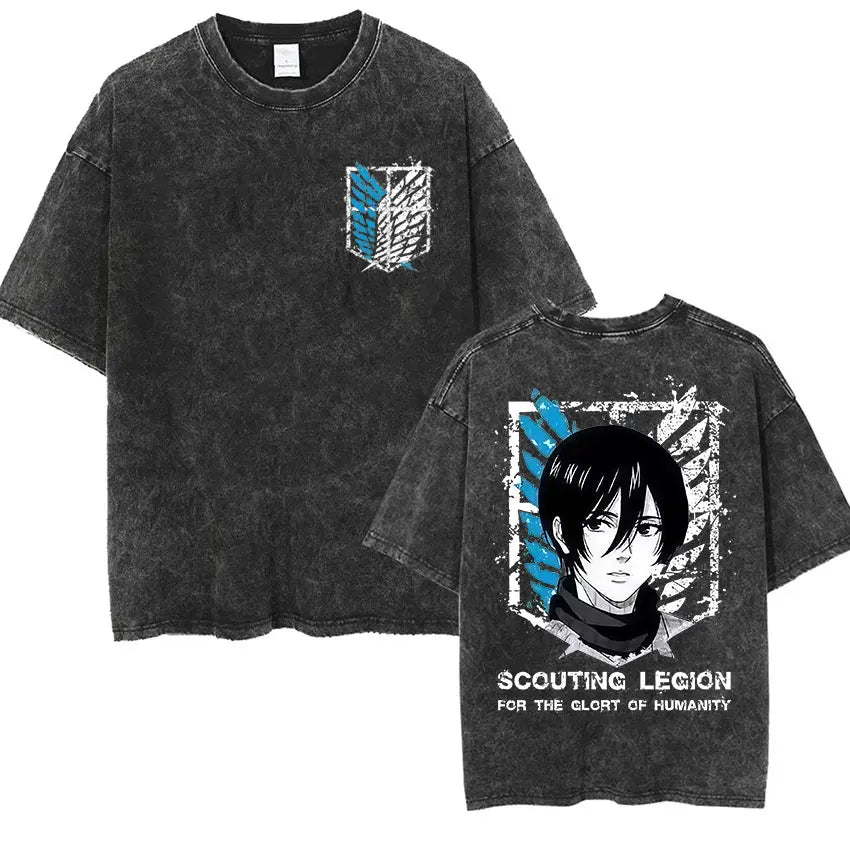 T-shirt Attack on Titan vintage coton