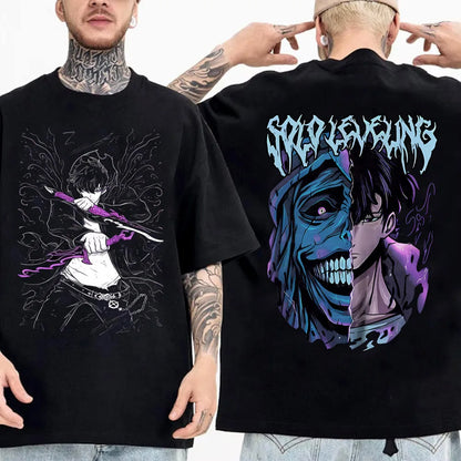 T-shirt Solo Leveling Sung Jinwoo coton