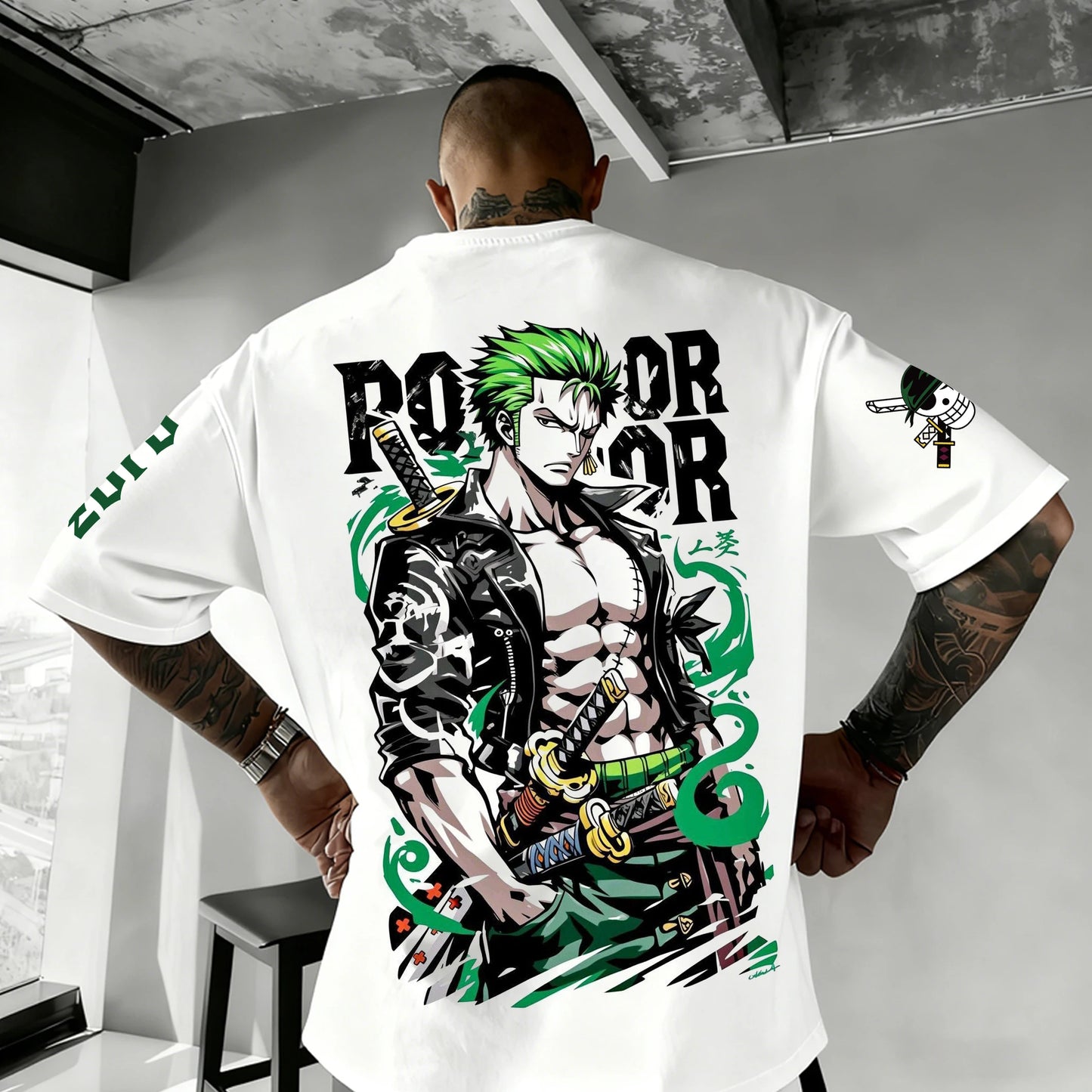 T-shirt One Piece Zoro Luffy enfant manches