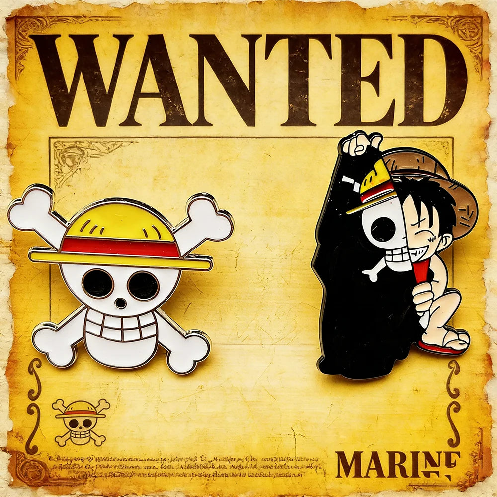 Lot 2 broches One Piece Luffy