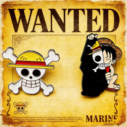 Lot 2 broches One Piece Luffy