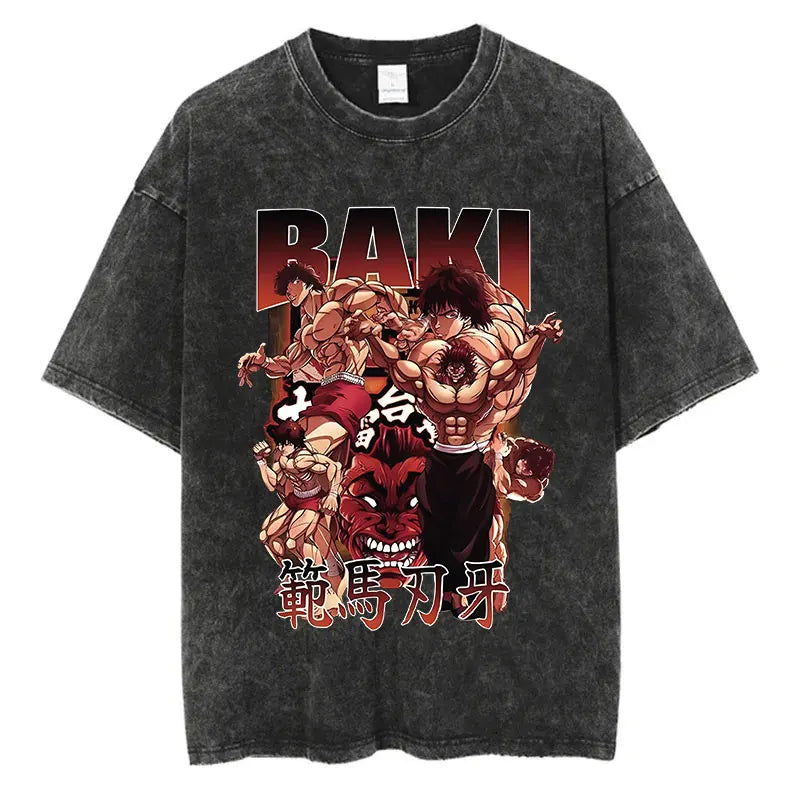 T-shirt Baki Hanma coton vintage
