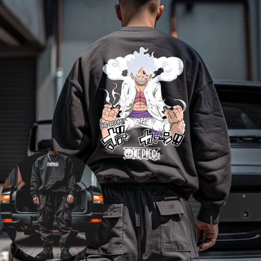 One Piece Men's Sweatshirt Monkey D. Luffy Japan Anime Hoodie Spring and Autumn Boys Children's Long-sleeved Parent-Child Outfit