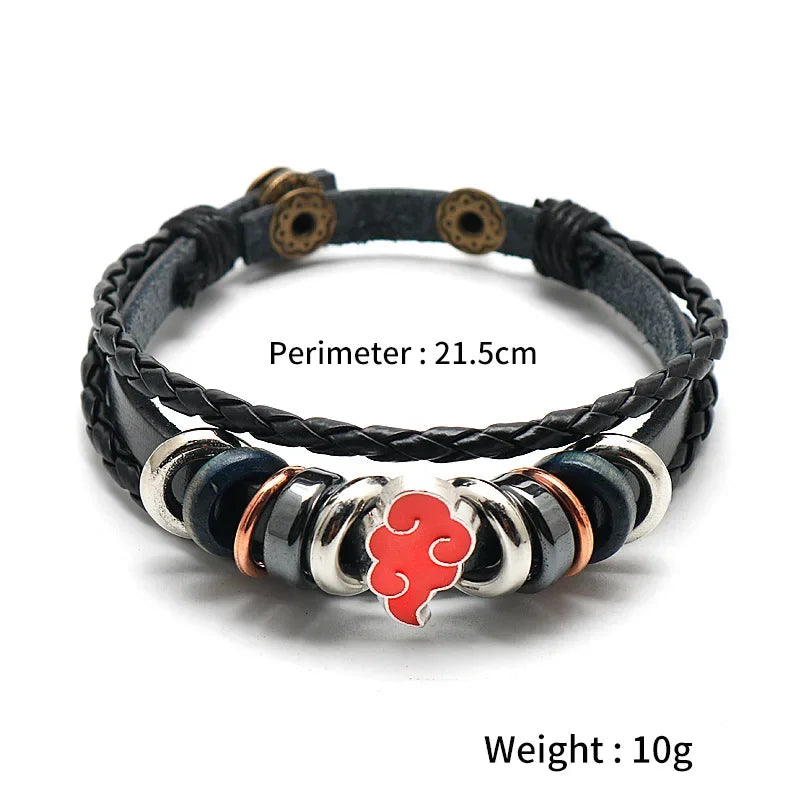 Bracelet One Piece Luffy cuir tressé