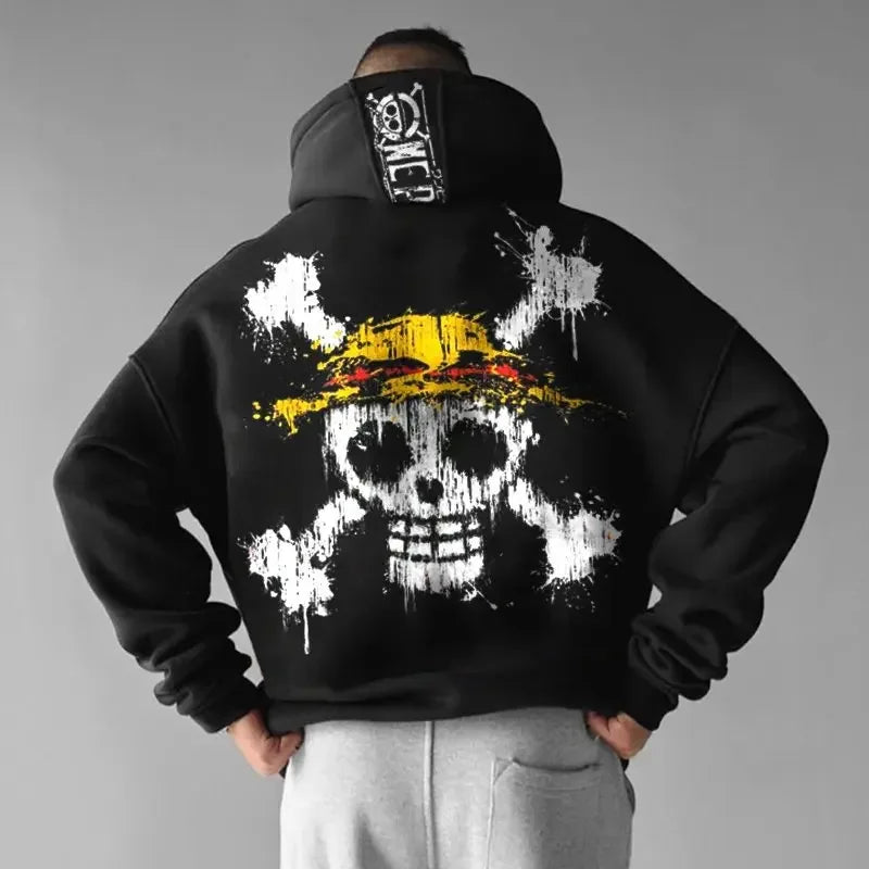 Sweat à capuche One Piece oversize