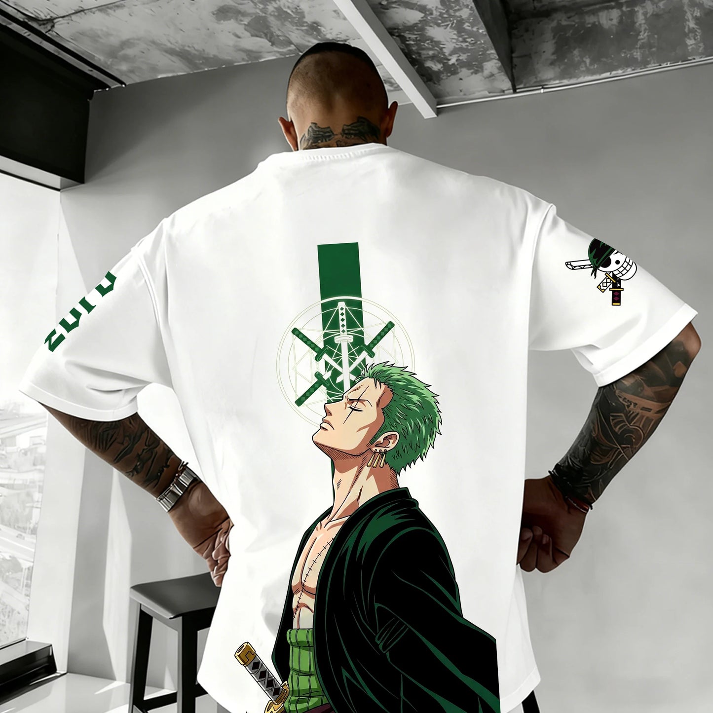 T-shirt One Piece Zoro Luffy enfant manches