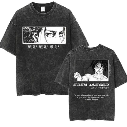 T-shirt Attack on Titan vintage coton