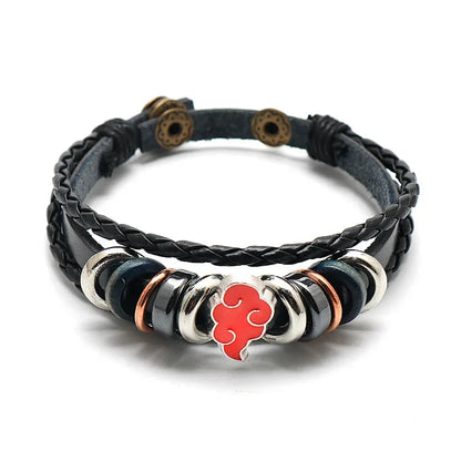 Bracelet One Piece Luffy cuir tressé