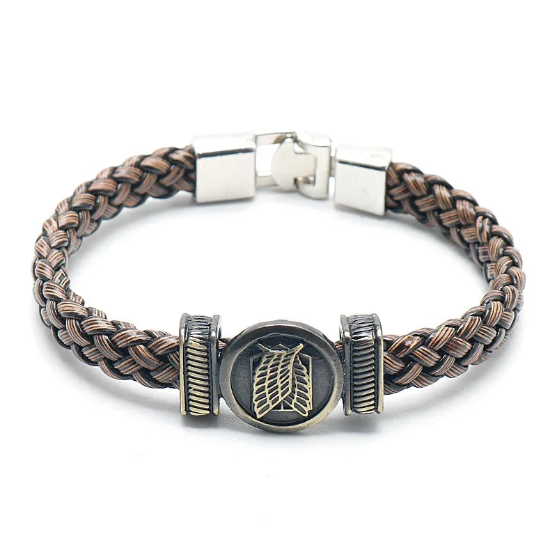 Bracelet One Piece Luffy cuir tressé