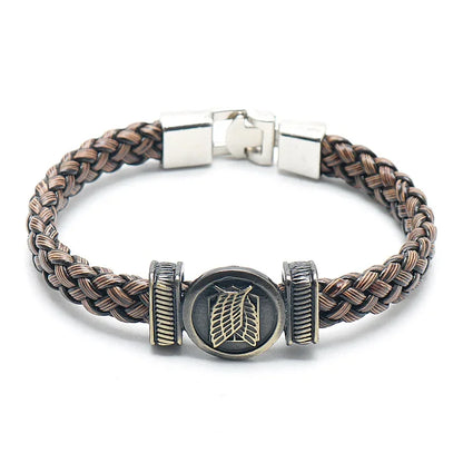 Bracelet One Piece Luffy cuir tressé