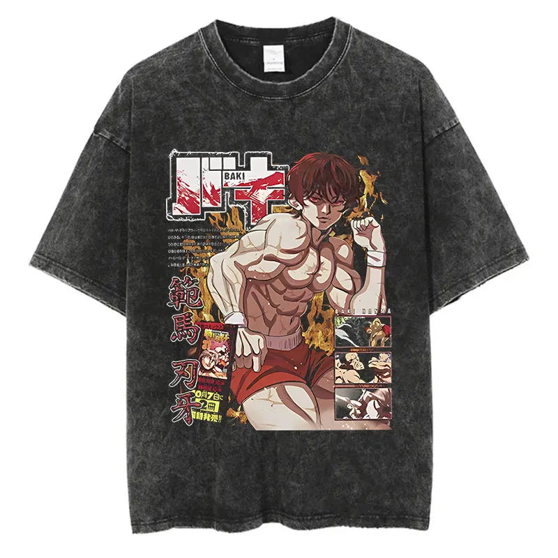 T-shirt Baki Hanma coton vintage