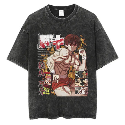 T-shirt Baki Hanma coton vintage