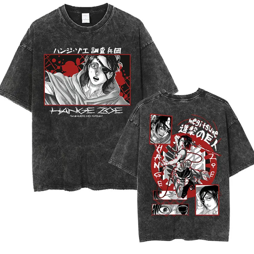 T-shirt Attack on Titan vintage coton