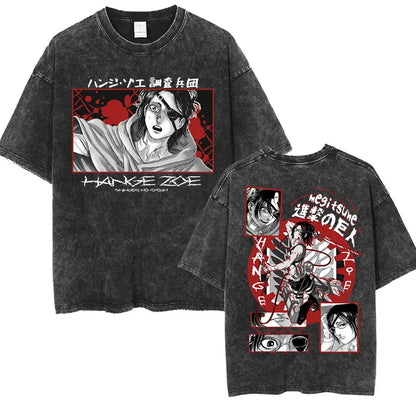 T-shirt Attack on Titan vintage coton