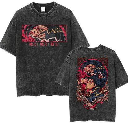 T-shirt Attack on Titan vintage coton