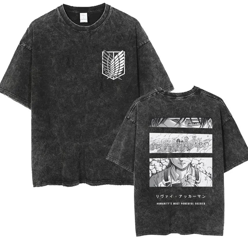 T-shirt Attack on Titan vintage coton