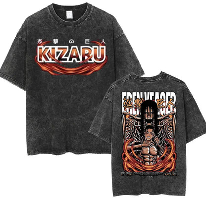 T-shirt Attack on Titan vintage coton
