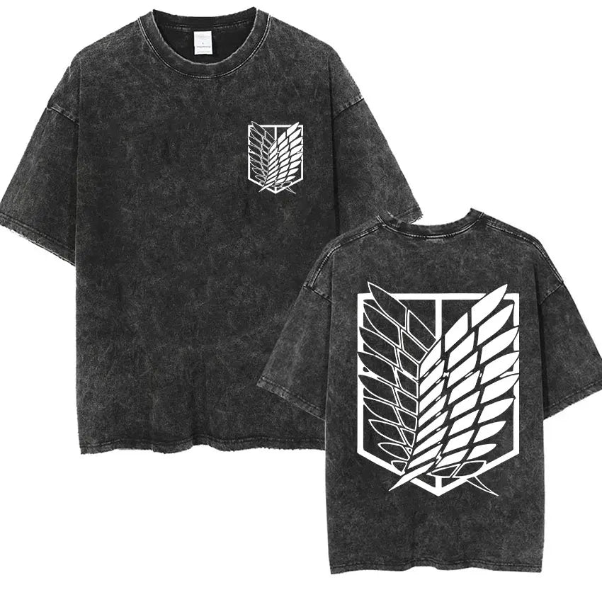 T-shirt Attack on Titan vintage coton