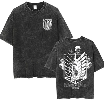 T-shirt Attack on Titan vintage coton