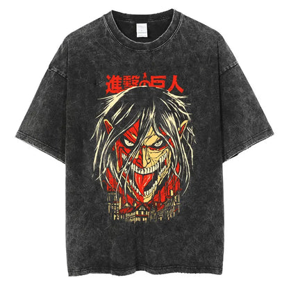 T-shirt Attack on Titan vintage coton
