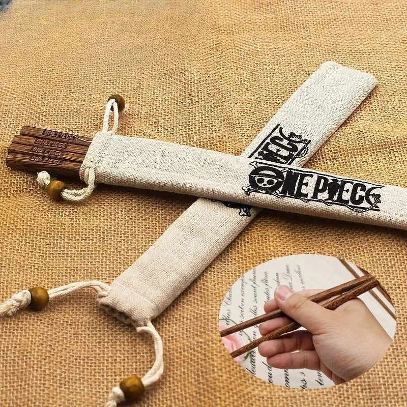 Baguettes One Piece bois réutilisables antidérapantes set