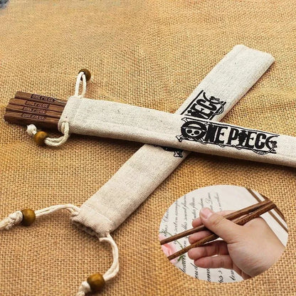 Baguettes One Piece bois réutilisables antidérapantes set