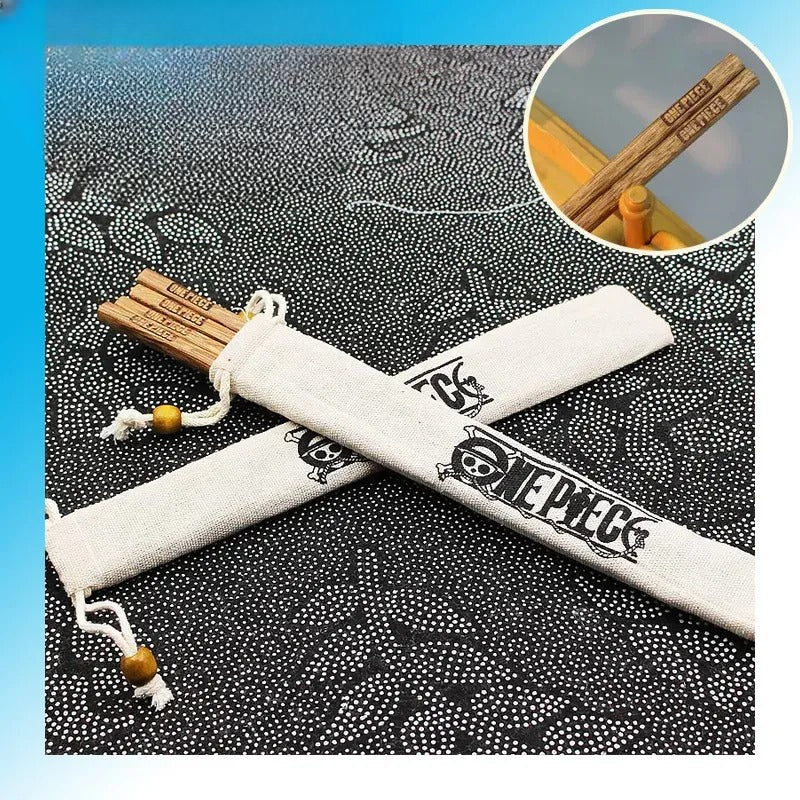 Baguettes One Piece bois réutilisables antidérapantes set